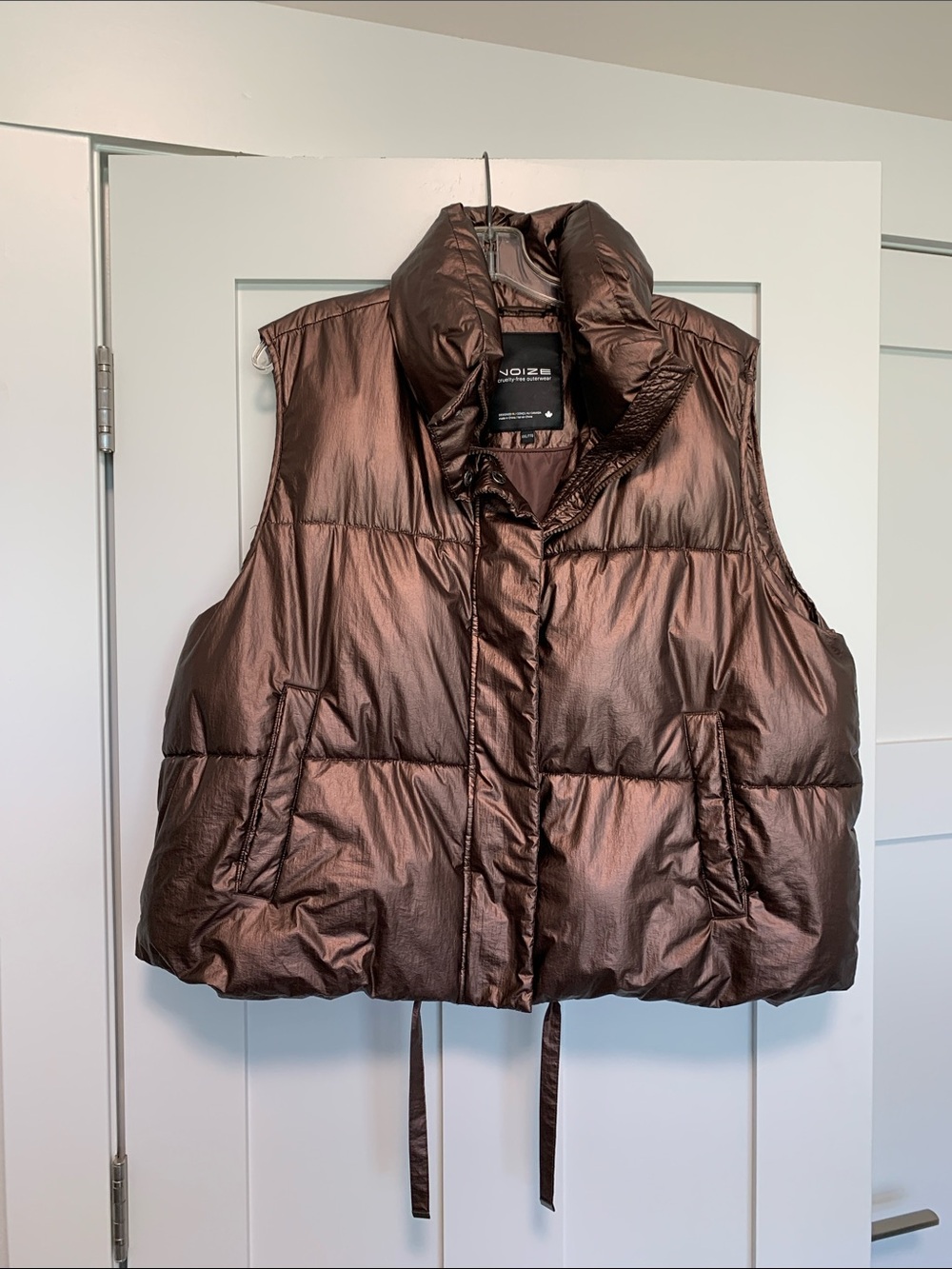 Noize Metallic Copper Brown Quilted Puffer Vest